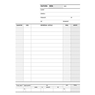 Apli Talonario Factura 1/4 Duplicado Natural Catalan - Numeracion Secuencial - Papel Autocopiativo - 63 Copias - Colores Original Blanco, Copia Amaril