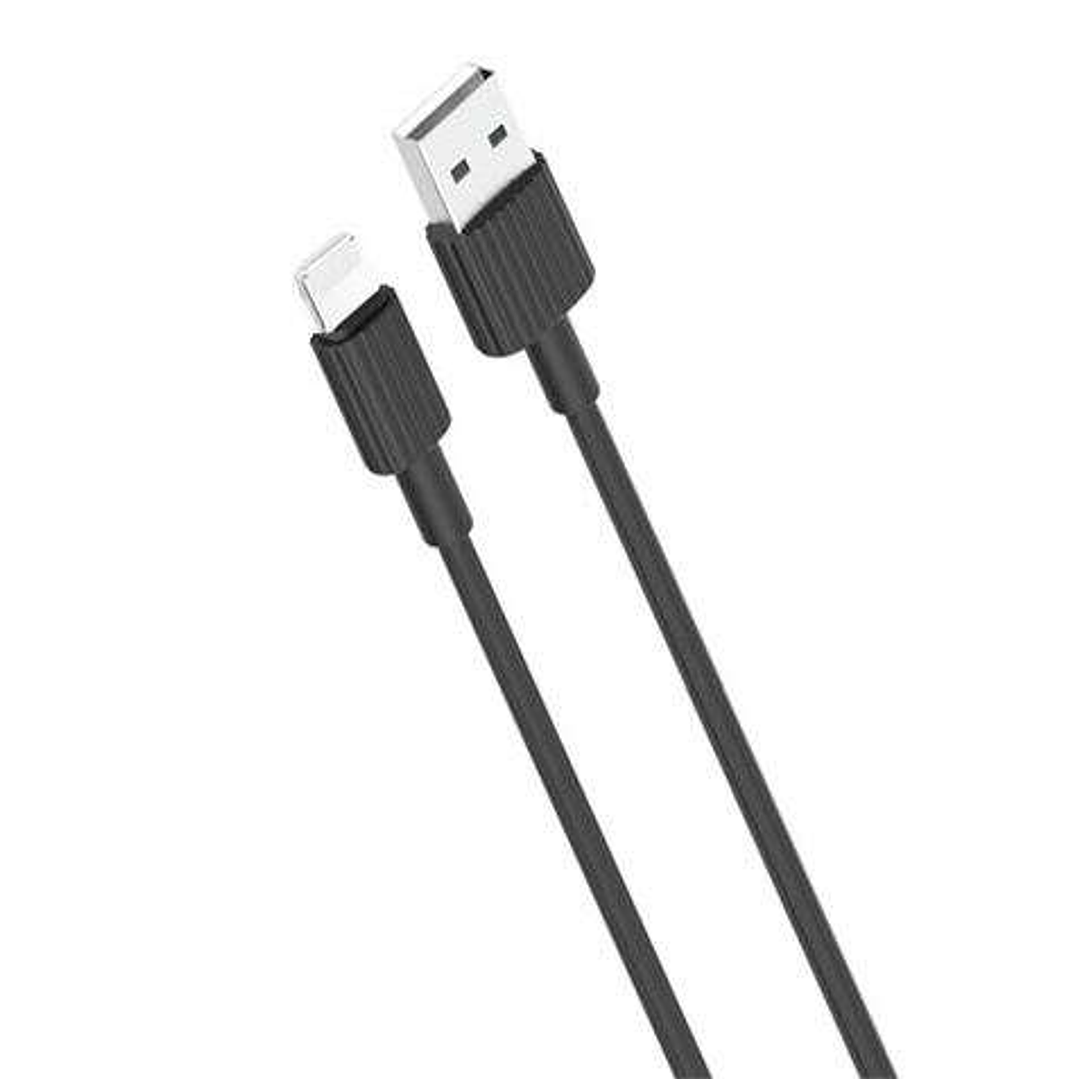 XO Cable NB156 Silicona USB - Lightning - 2.4A - 1m - Color Negro 1
