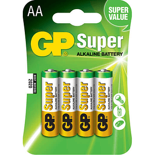 GP Pack de 4 Pilas Super Alcalinas LR06 AA 1.5V