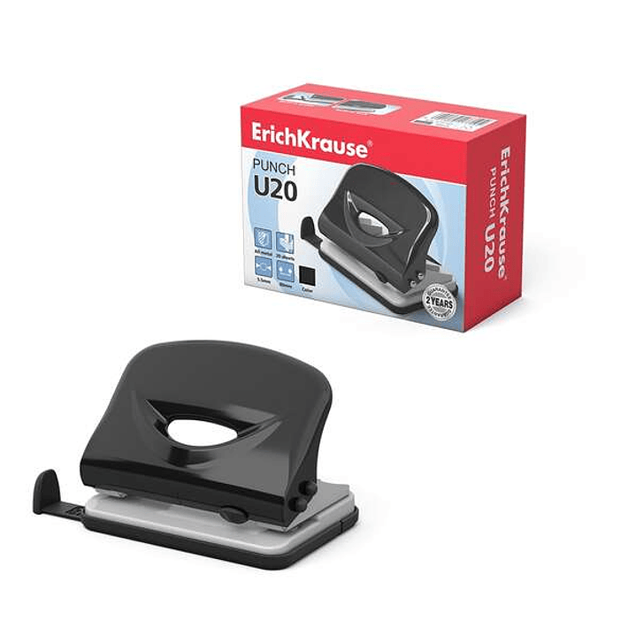 Erichkrause U20 Perforadora - Perfora Hasta 20 Hojas - Cuerpo y Mecanismo de Acero - Garantia de 2 Años - Color Variado 1