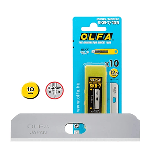 Olfa Pack de 10 Cuchillas de Respuesto para Cutters Olfa SK-7 - Acero Inoxidable