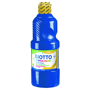 Giotto School Paint Tempera - 500ml - Lista para el Uso - Super Lavable - Botella Bio Pet - Color Azul
