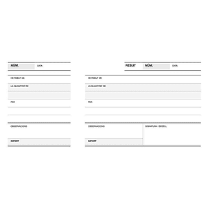 Apli Talonario Recibo 1/3 Apaisado Lito A-16 - Papel Autocopiativo - 50 Hojas - Numeracion Secuencial - Tamaño 210x99mm - Blanco