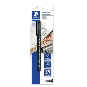 Staedtler Lumocolor Permanent 317 Rotulador Permanente de Punta Fina - Trazo 1mm - Para Casi Todas las Superficies - Secado Rapido - Color Negro