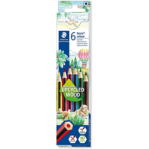 Staedtler Noris Colour 185 Pack de 6 Lapices Hexagonales de Colores - Resistencia a la Rotura - Material Wopex - Colores Surtidos