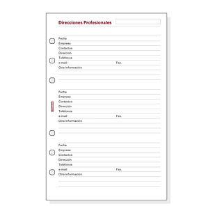 Finocam R551 Recambio Direcciones Profesionales para Agendas Open - Especial Direcciones Profesionales - Formato 500 - 117x5x181mm - Color Blanco