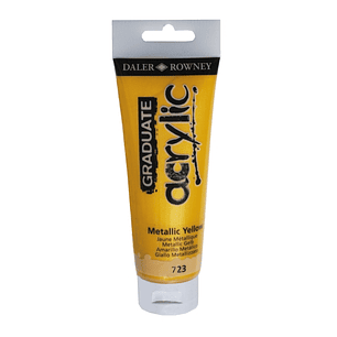 Daler Rowney Graduate Pintura Acrilica - Tubo de Plastico - 120ml - Color Amarillo Metalico