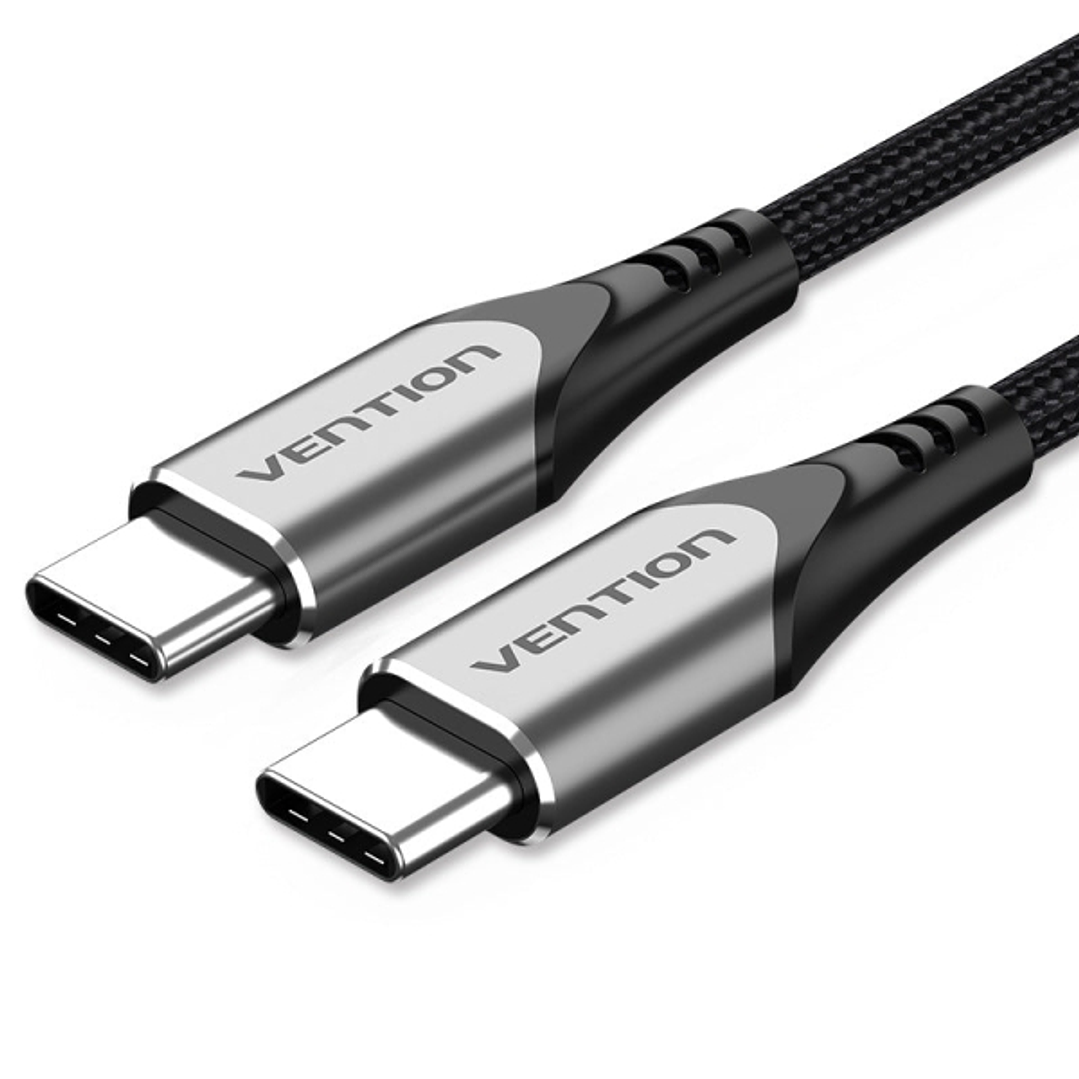 Vention Cable USB-C 2.0 a USB-C 2.0 3A 60W - 1m - Trenzado - Color Gris 1