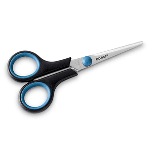 Dahle 54415 Office Comfort-Grip Tijeras de Acero Templado 14cm - Modelo Especial para Zurdos - Hojas Afiladas - Mangos Revestidos de Goma