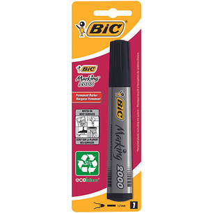 Bic Marking 2000 Ecolutions Rotulador Permanente - Tinta con Base de Alcohol - Ecologico - Secado Rapido - Color Negro