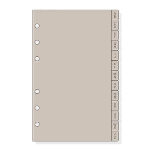 Finocam R464 Indice Alfabetico para Agendas Open - 8 Solapas - Formato 400 - 100x2x152mm - PVC - Color Beige Grisaceo