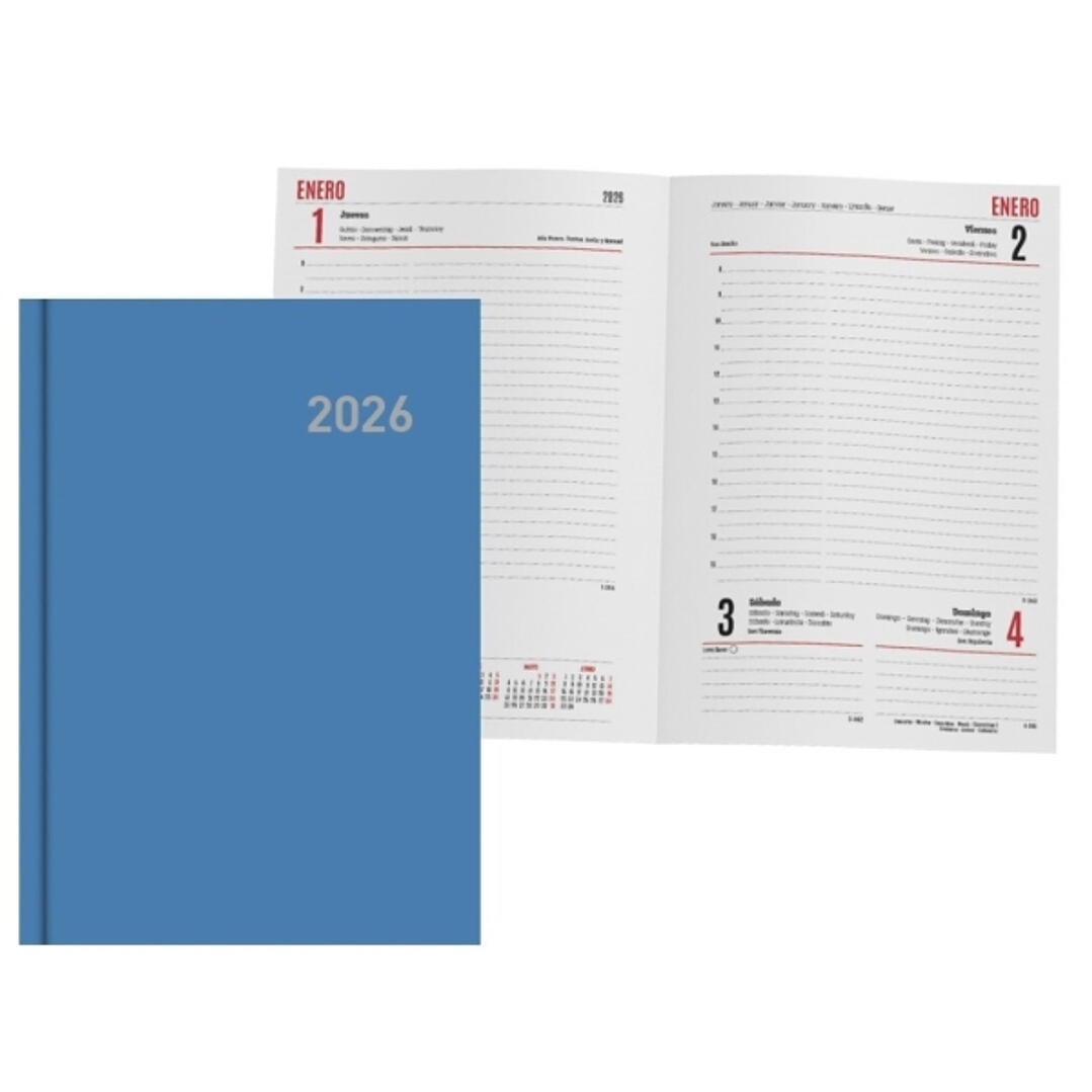 Ingraf Paris Agenda Anual - Dia Pagina - Viernes, Sabado y Domingo misma Pagina - Tamaño 15x21cm - Color Azul Claro 1