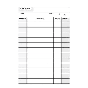 Apli A-140 Talonario Camarero Bolsillo Vertical Duplicado - Tamaño 90x140mm - Papel Autocopiativo - 50 Hojas - Color Original Blanco, Copia Amarillo