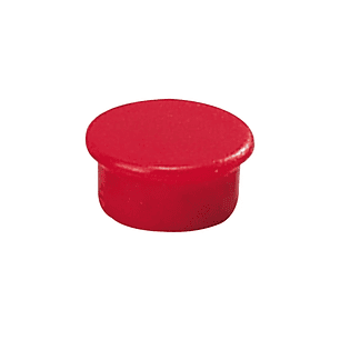 Dahle 95513 Pack de 10 Imanes para Pizarra Blanca - Diametro de 13mm - Color Rojo