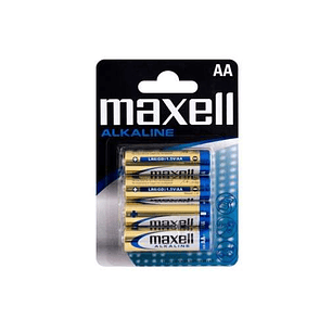 Maxell Pack de 4 Pilas Alcalinas LR06 AA 1.5V