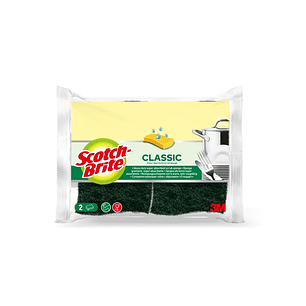 Scotch-Brite Classic Pack de 2 Estropajos de Cocina - Celulosa - Color Verde Oscuro