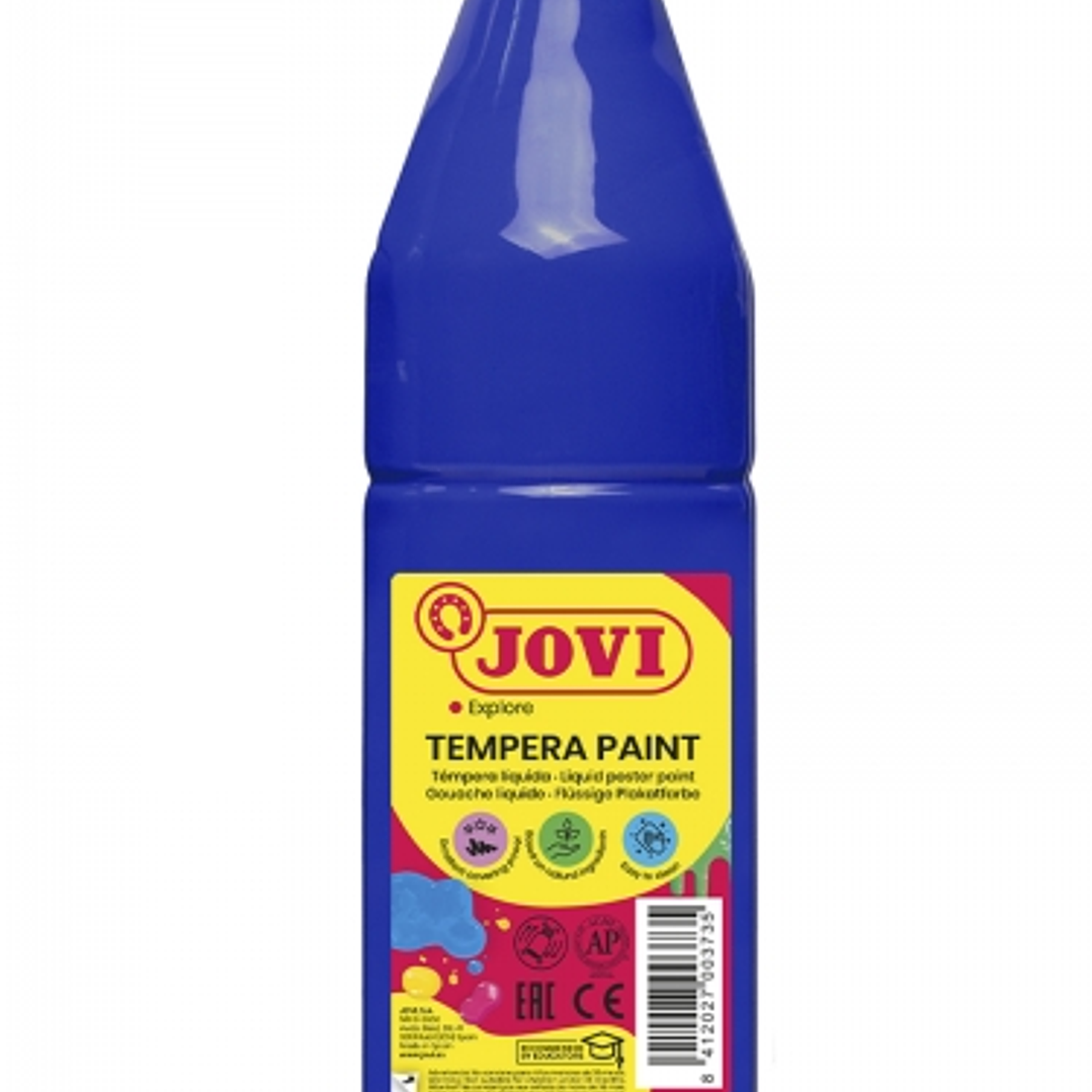 Jovi Tempera Paint Tempera Liquida 500ml - Base Agua - Lista para Usar - Alto Poder Cubriente - Secado Rapido - Excelente Fluidez - Adherencia en Mult 1