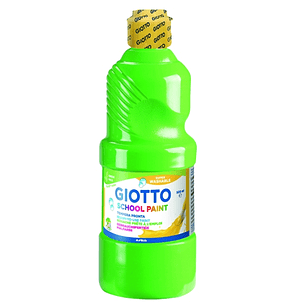 Giotto School Paint Tempera - 500ml - Lista para el Uso - Super Lavable - Botella Bio Pet - Color Verde Cinabrio
