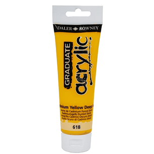 Daler Rowney Graduate Pintura Acrilica - Tubo de Plastico - 120ml - Color Amarillo de Cadmio Profundo