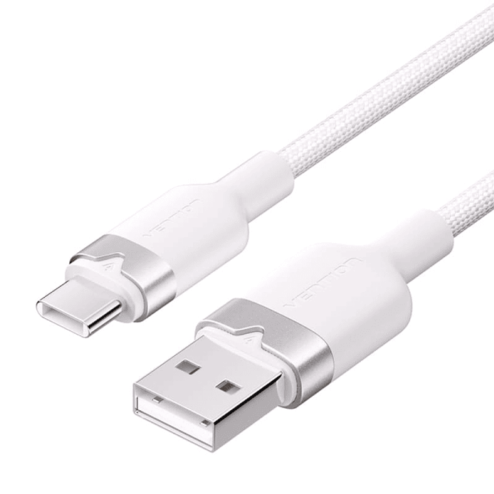 Vention Cable USB-C 2.0 a USB-A 3A 60W - 1m - Trenzado - Color Blanco 1