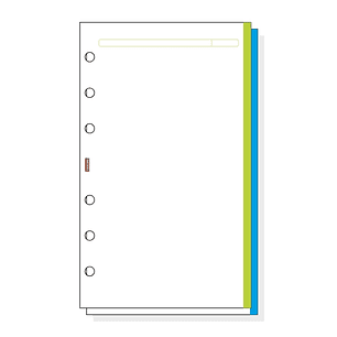 Finocam R445 Recambio para Agendas Open - Liso con Banda de Color - Formato 400 - 91x4x152mm - Color Blanco