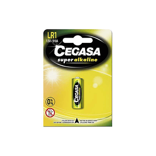 Cegasa Super Alkaline LR1 Pack de 1 Pila LR1 1.5V - Alta Tecnologia - Fiabilidad - Elevado Rendimiento - Maximas Prestaciones
