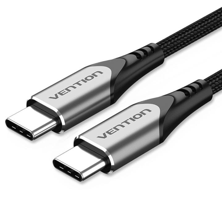 Vention Cable USB-C 2.0 a USB-C 2.0 3A 60W - 1.5m - Trenzado - Color Gris 1