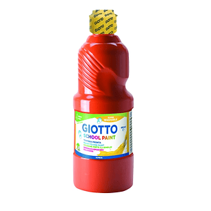 Giotto School Paint Tempera - 500ml - Lista para el Uso - Super Lavable - Botella Bio Pet - Color Rojo Escarlata