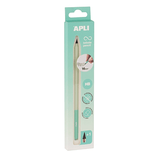 Apli Infinite Pencil Nordik Pack de Lapiz Infinito HB + Mina de Recambio + Tapon Protector - Para Escribir hasta 16km - Color Verde