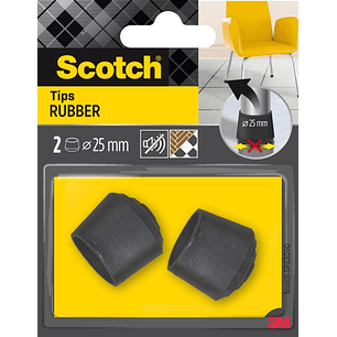 Scotch Pack de 2 Conteras de Goma - Diametro de 25mm - Color Negro