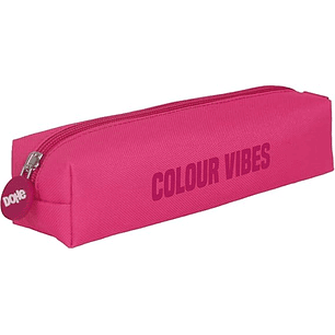 Dohe Colour Vibes Portatodo Cuadrado - Cierre con Cremallera y Tirador de Goma - Color Rosa