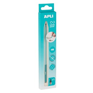 Apli Infinite Pencil Nordik Pack de Lapiz Infinito HB + Mina de Recambio + Tapon Protector - Para Escribir hasta 16km - Color Azul