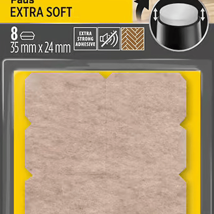 Scotch Pack de 8 Almohadillas de Fieltro Adhesivas - Extra Suaves - 35  x 24mm - Color Beige 1