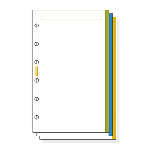Finocam C345 Notas de Recambio para Agendas Classic - Liso con Banda de Color - Formato 603 - 79x127x5mm - Color Blanco