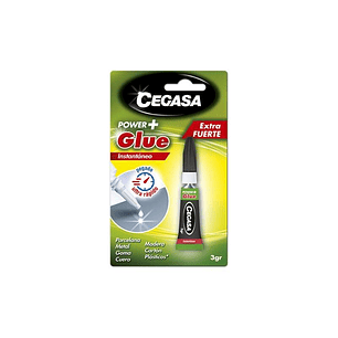 Cegasa Power Glue Pegamento Instantaneo 3gr - Secado Rapido - Alta Resistencia - Facil Aplicacion - Color Transparente