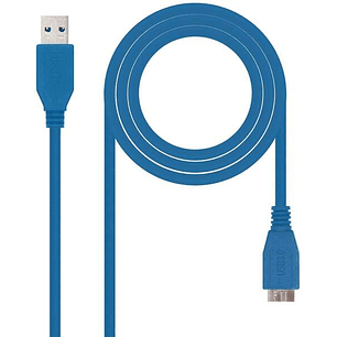 Nanocable Cable USB-A 3.0 Macho a Micro-USB 3.0 Macho 1m - Color Azul