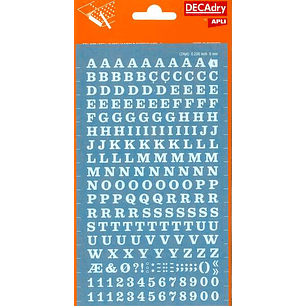 Apli Letras y Numeros Transferibles - 6mm - Facil Aplicacion - 214 Caracteres - Blanco