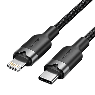 Vention Cable USB-C a Lightning 3A 27W - 1m - Trenzado - Color Negro