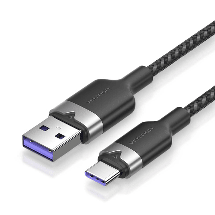 Vention Cable USB-C 2.0 a USB-A 6A 100W - 1m - Trenzado - Color Negro 1