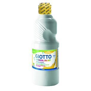 Giotto School Paint Tempera - 500ml - Lista para el Uso - Super Lavable - Botella Bio Pet - Color Blanco