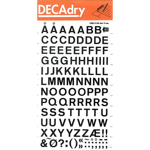 Apli Letras Transferibles Mayusculas Negras 10mm - Facil Aplicacion - 129 Caracteres - Resistente al Agua - Negro