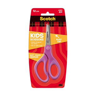 Scotch Tijeras Infantiles 12cm - Acero Inoxidable - Punta Redondeada - Tacto Suave - Color Morado