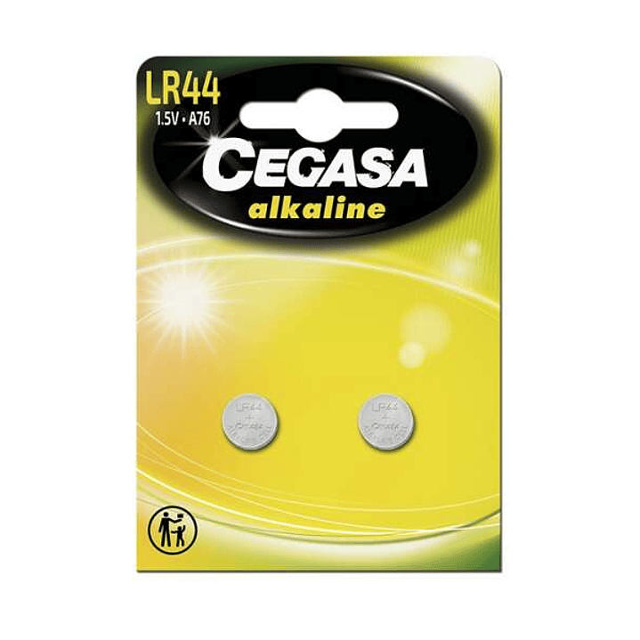 Cegasa LR44 Pack de 2 Pilas LR44 1.5V - Ideal para Mandos a Distancia, Juguetes y Termometros Digitales 1