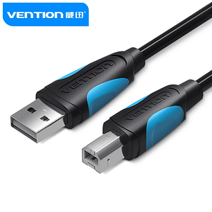 Vention Cable USB 2.0 Impresoras - Transmision 480 Mbps - Recubrimiento Aluminio y Trenza Metalica - Carcasa PVC - AWG 24+28 - Color Negro