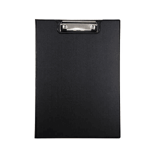 Dohe Carpeta A4 con Pinza de Presion - Tapa de Carton Forrado PVC Opaco - Bolsillo Interior - Color Negro