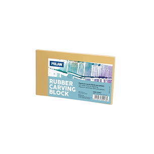 Milan Rubber Carving Block Plancha de Grabado - Caucho Suave - Formato M - 15.5x9x0.7cm - Color Marron