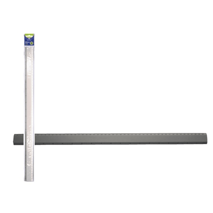 Bismark Regla Milimetrada 50cm - Fabricada en Aluminio - Con Bisel para las Lineas a Tinta - Color Aluminio 1