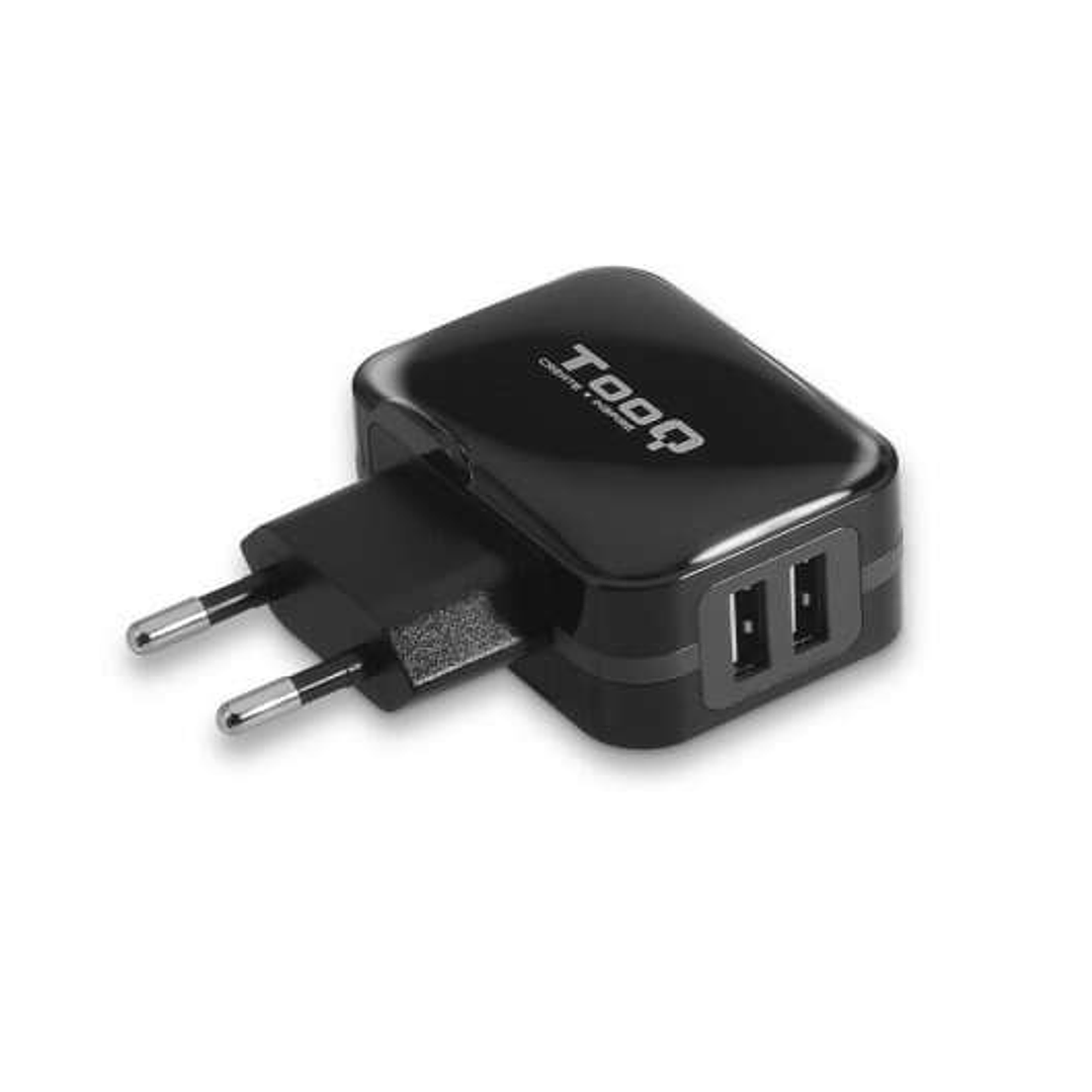 Tooq Cargador de Pared 2x USB 2.0 - Tecnologia AI - Color Negro 1
