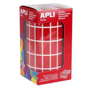 Apli Gomets Rectangulares Rojos - 20x10mm - 59 Hojas Pretroqueladas - 3540 Gomets por Rollo - Ideal para Actividades Infantiles - Cumple Normas de Cal