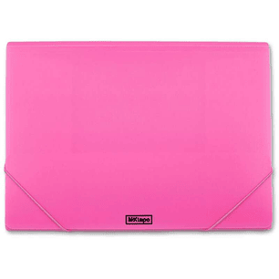 MKtape Carpeta de Solapas Portadocumentos - Cierre de Gomas - Tamaño Folio - Color Rosa
